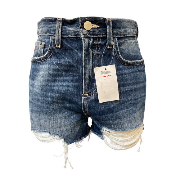 L'AGENCE Pants - NWT L'Agence Love High Rise Distressed Denim Cut Off Shorts Women's Size 23